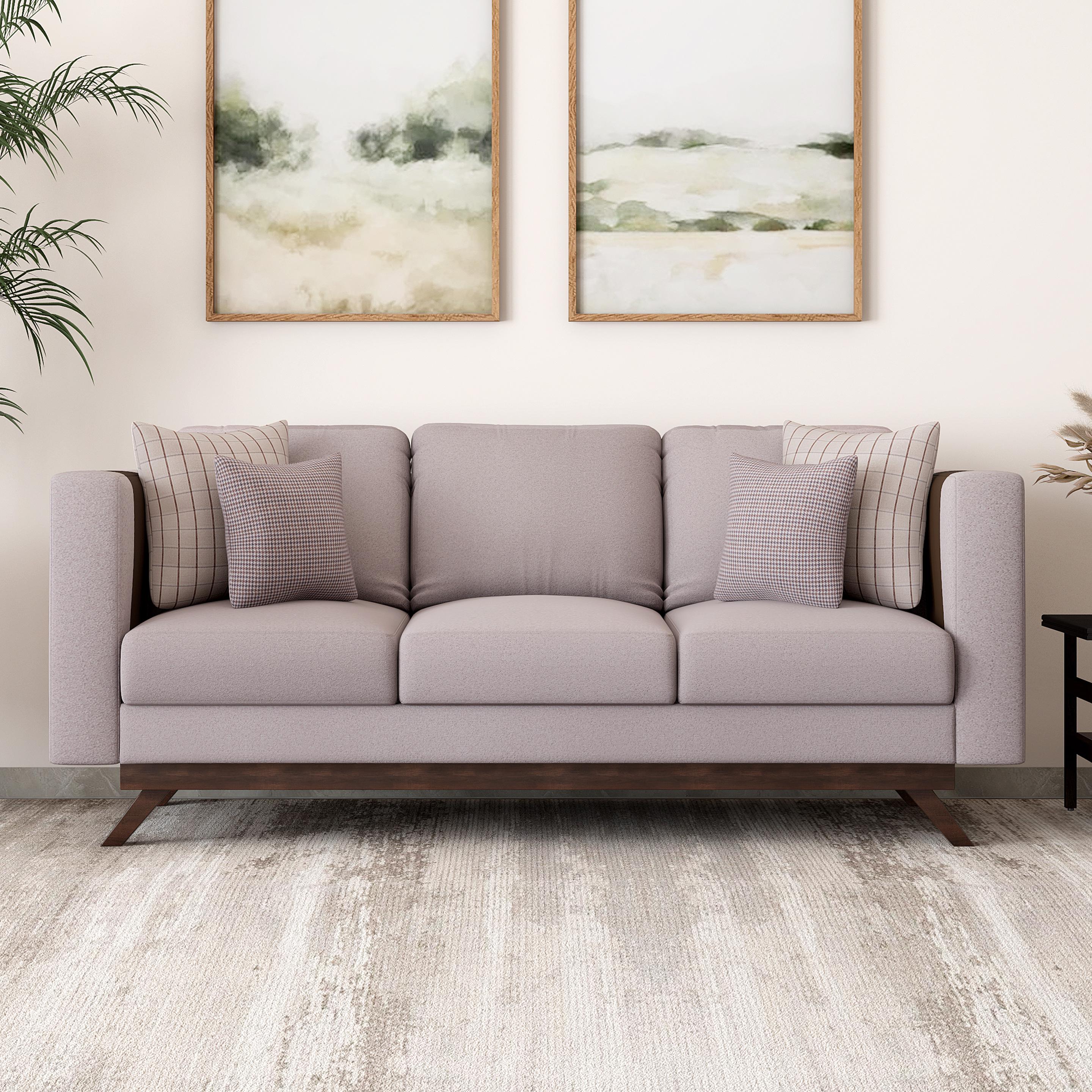 Rubik Velvet 3 Seater Sofa in Smokey Taupe