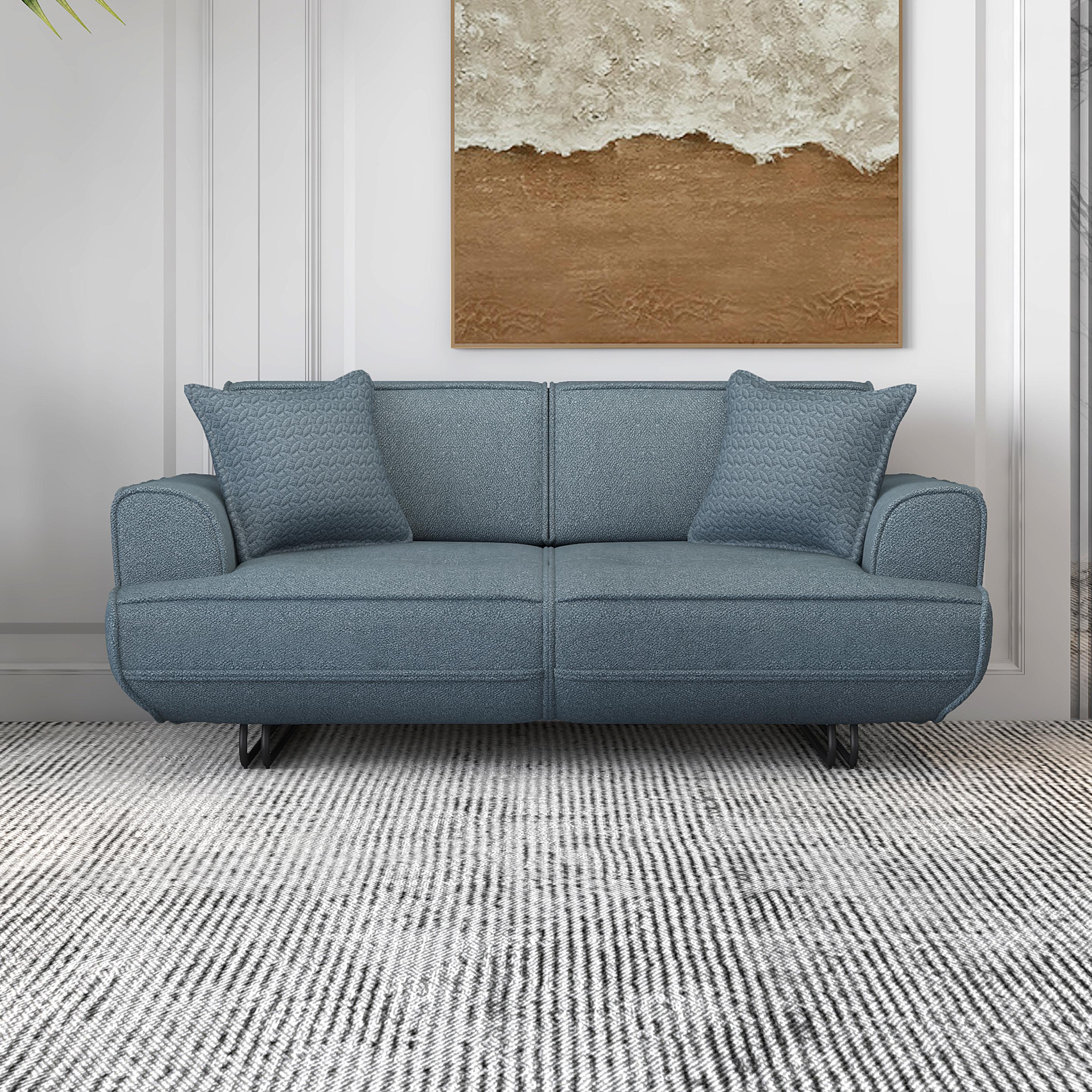 Cassandra Boucle 2 Seater Sofa with Flip-Down Backrest