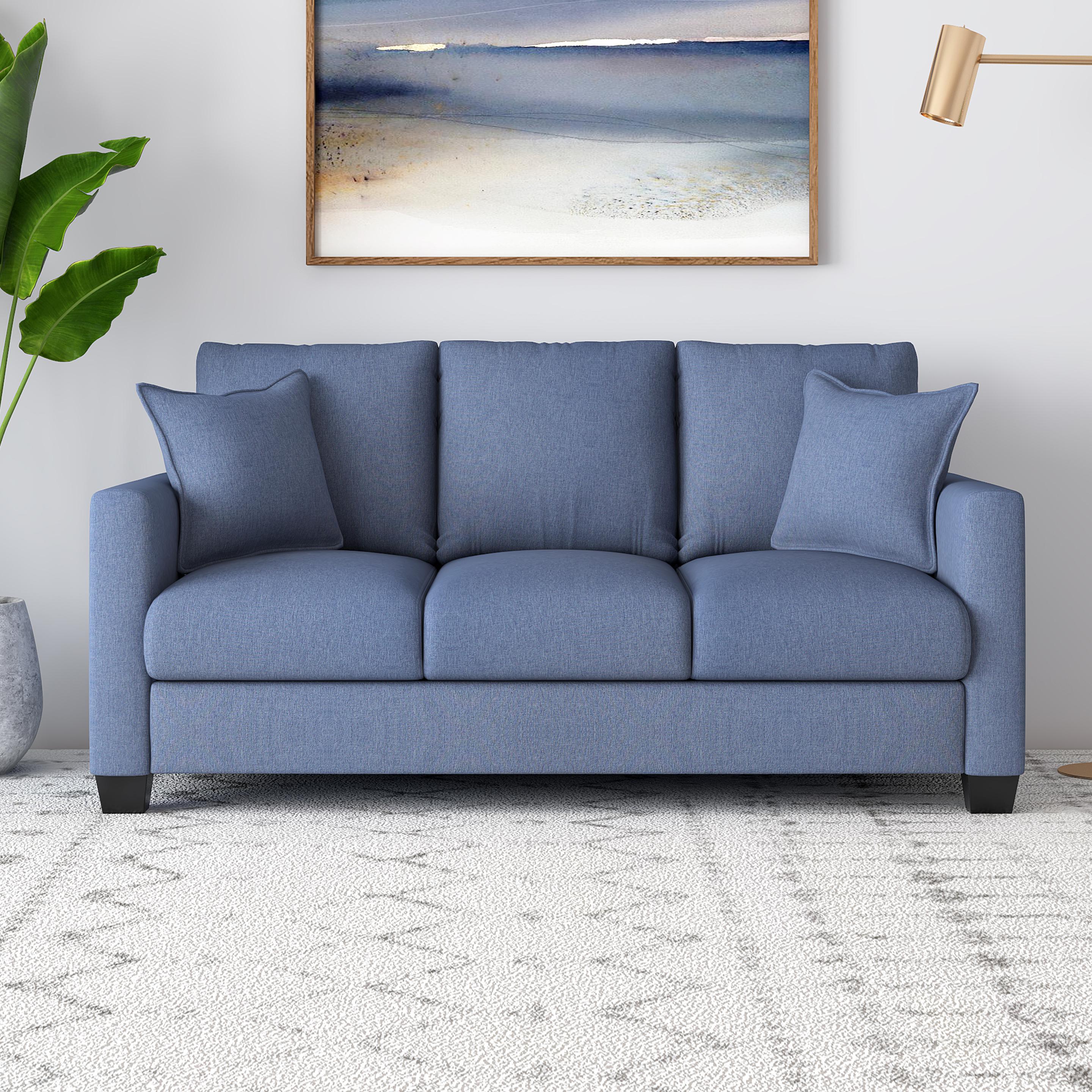 Palmer Linen 3 Seater Sofa in Turkish Blue