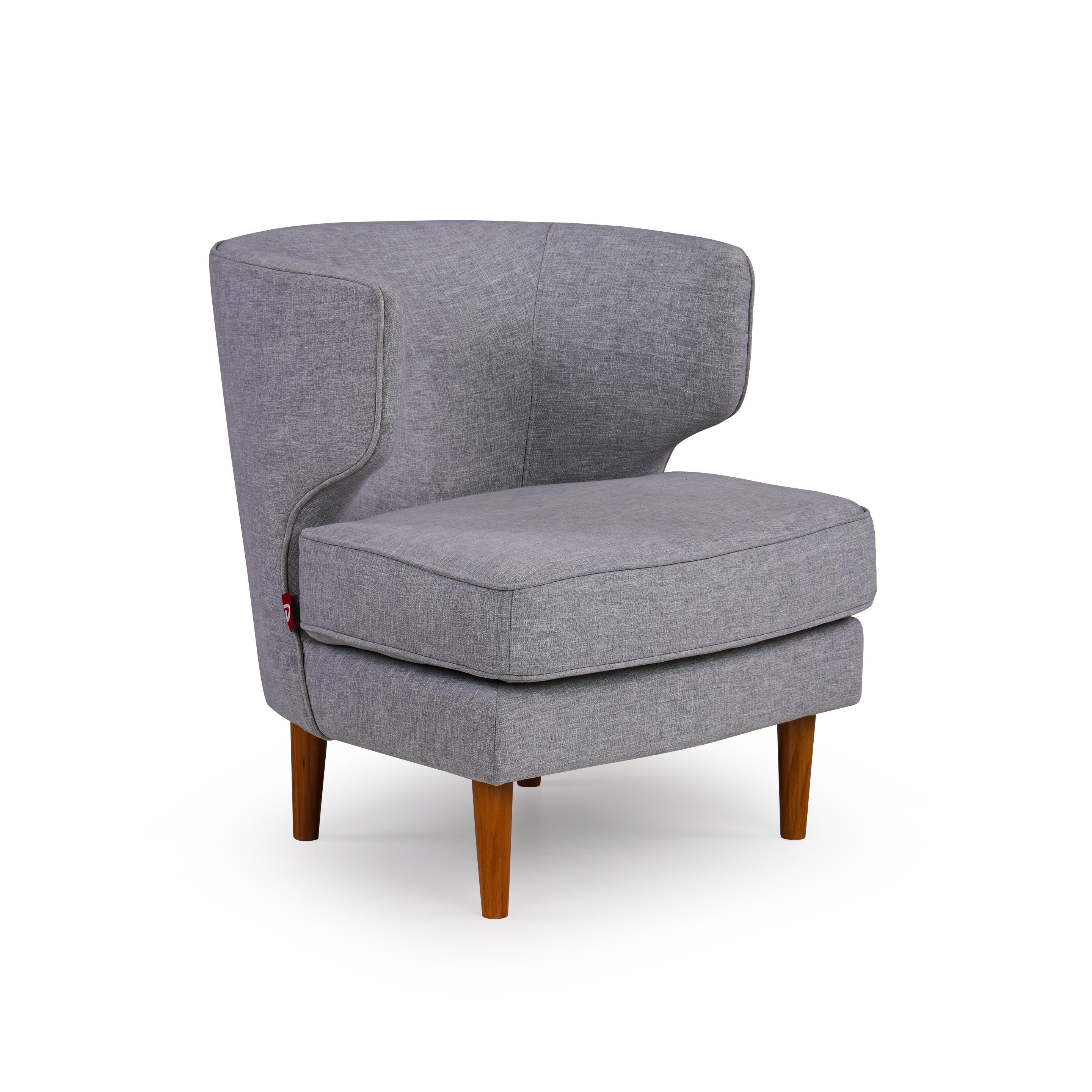 Wayne Linen Lounge Chair in Stone Grey