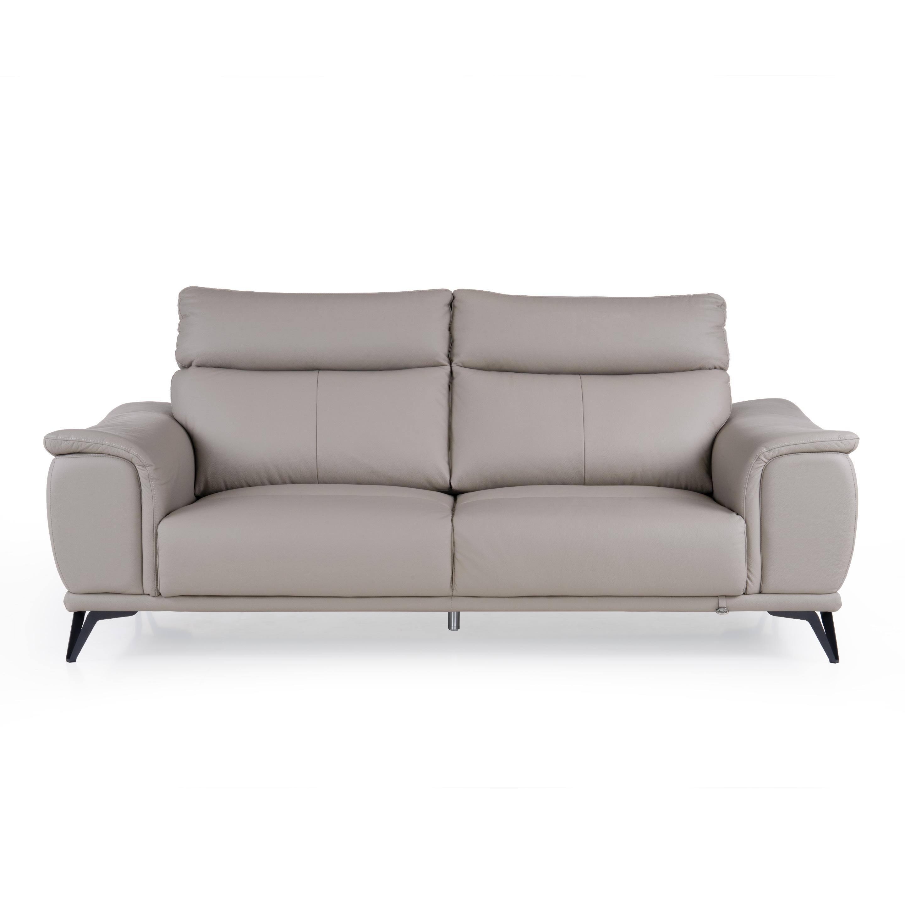 Buy Coleman Three Seater Beige Leather Sofa Online at Durian