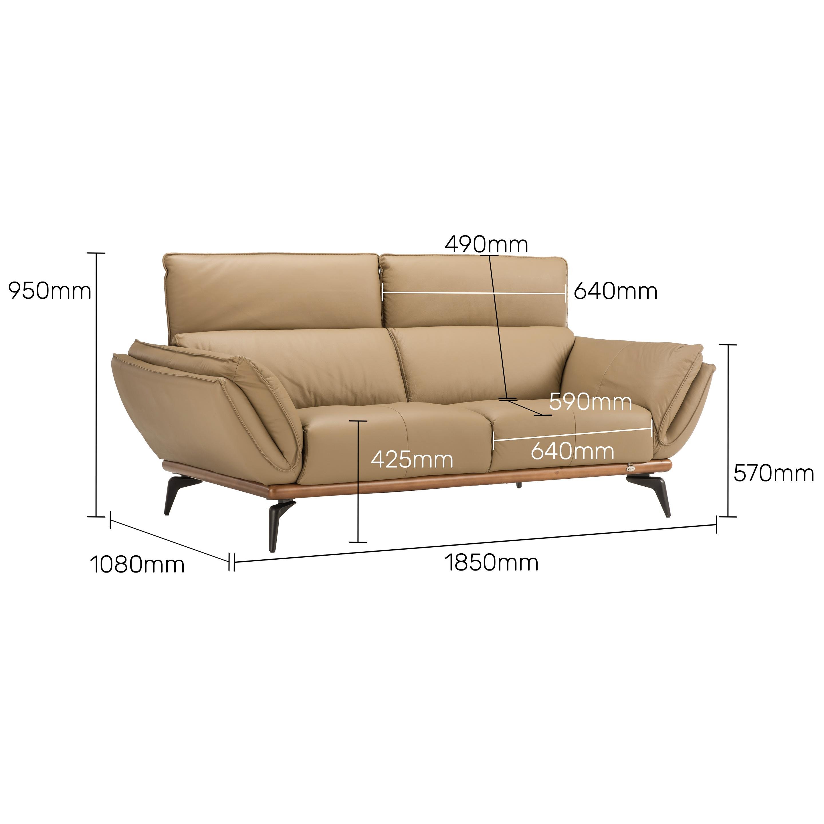 Buy Campbell Two Seater Brown Leather Sofa Online at Durian