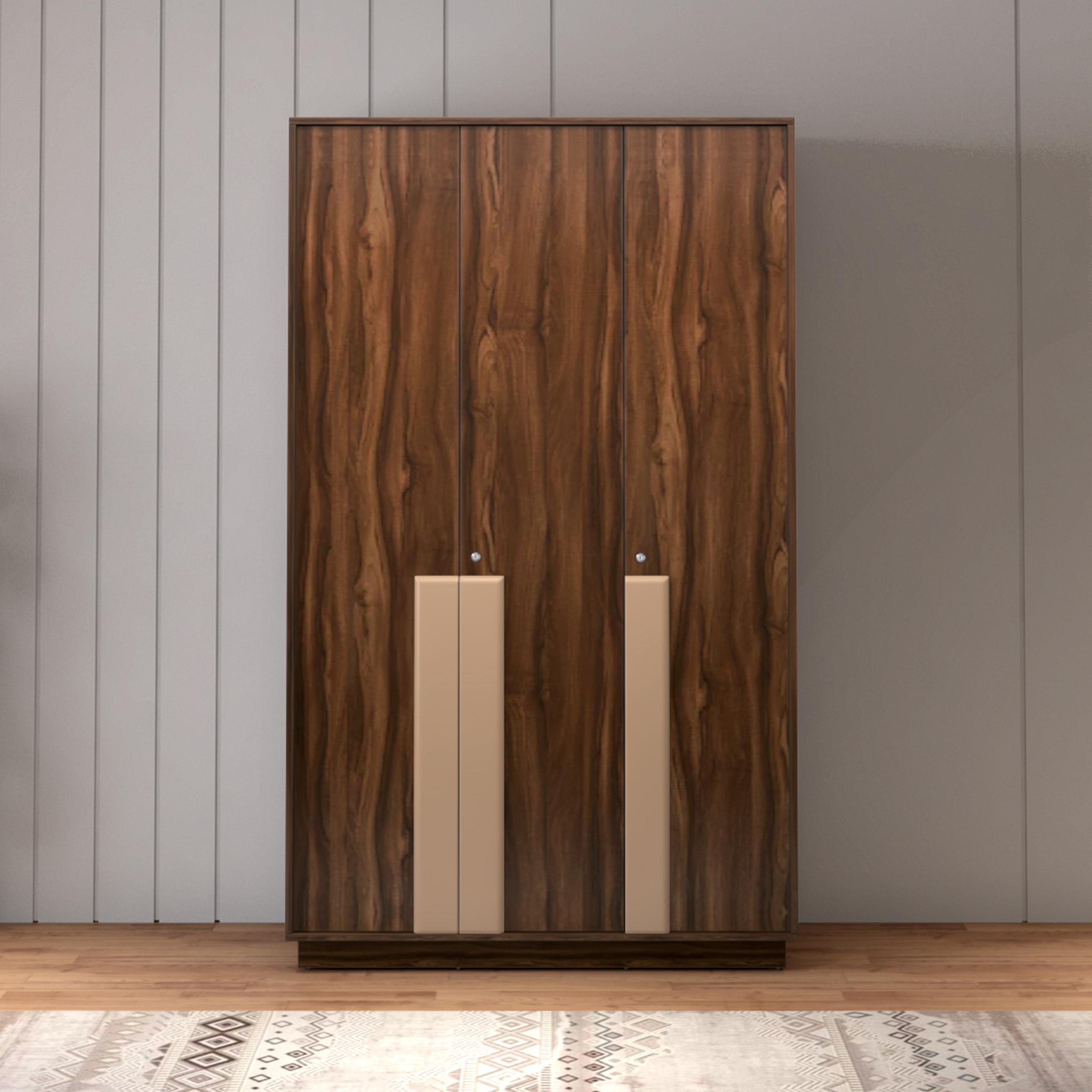 Cecilia 3 Door Wardrobe in Dark Walnut Finish