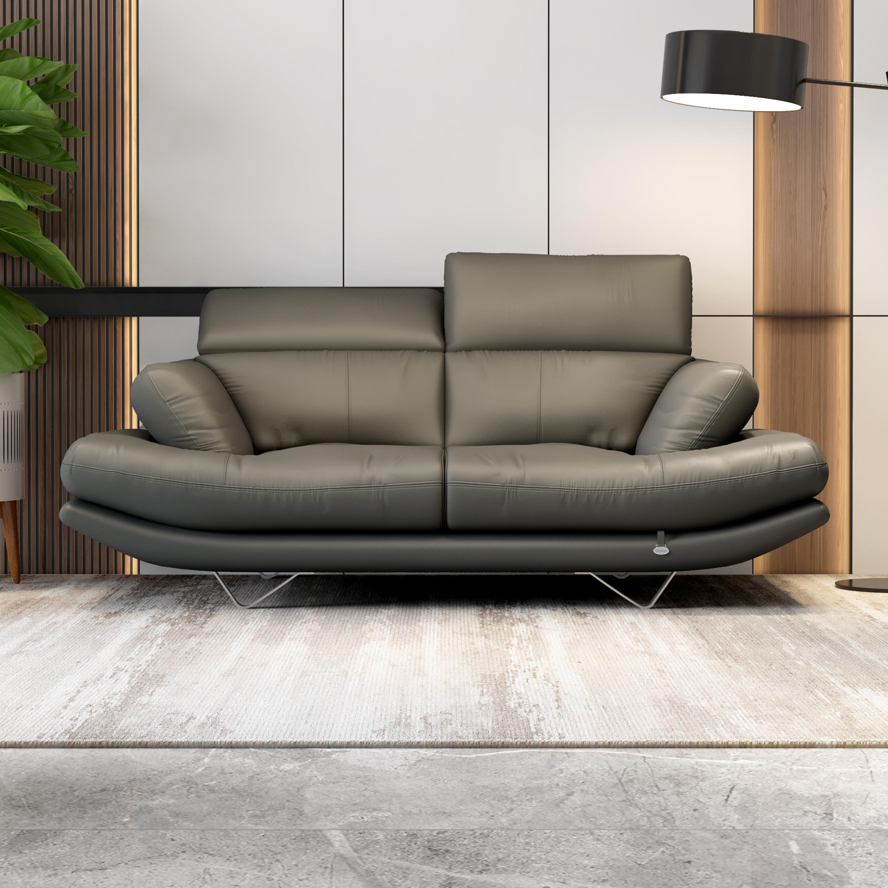 Buy Orlando 2 Seater Slate Grey Leatherette Sofa Online at Durian