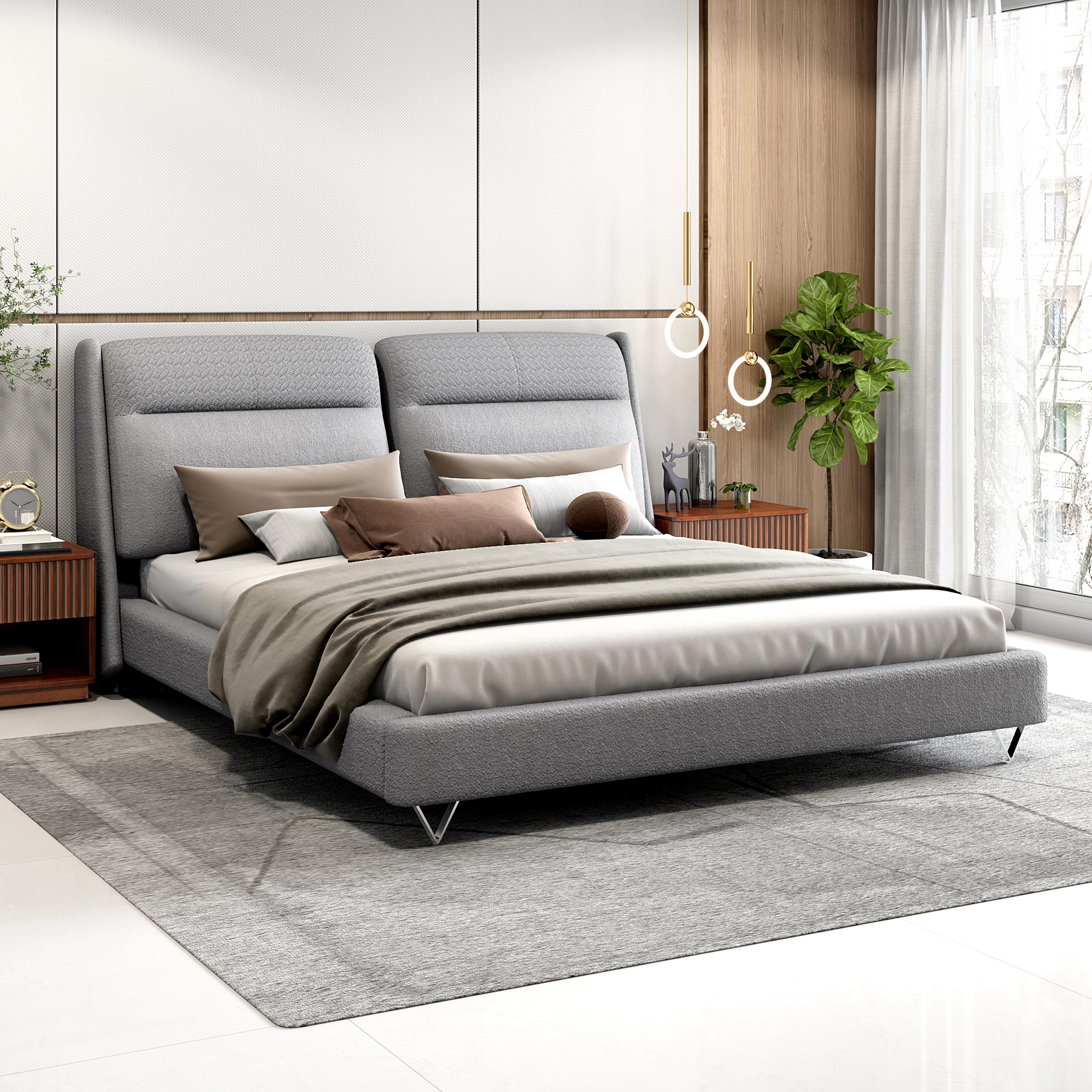 Antonio Upholstered King Size Bed with Adjustable Headboard