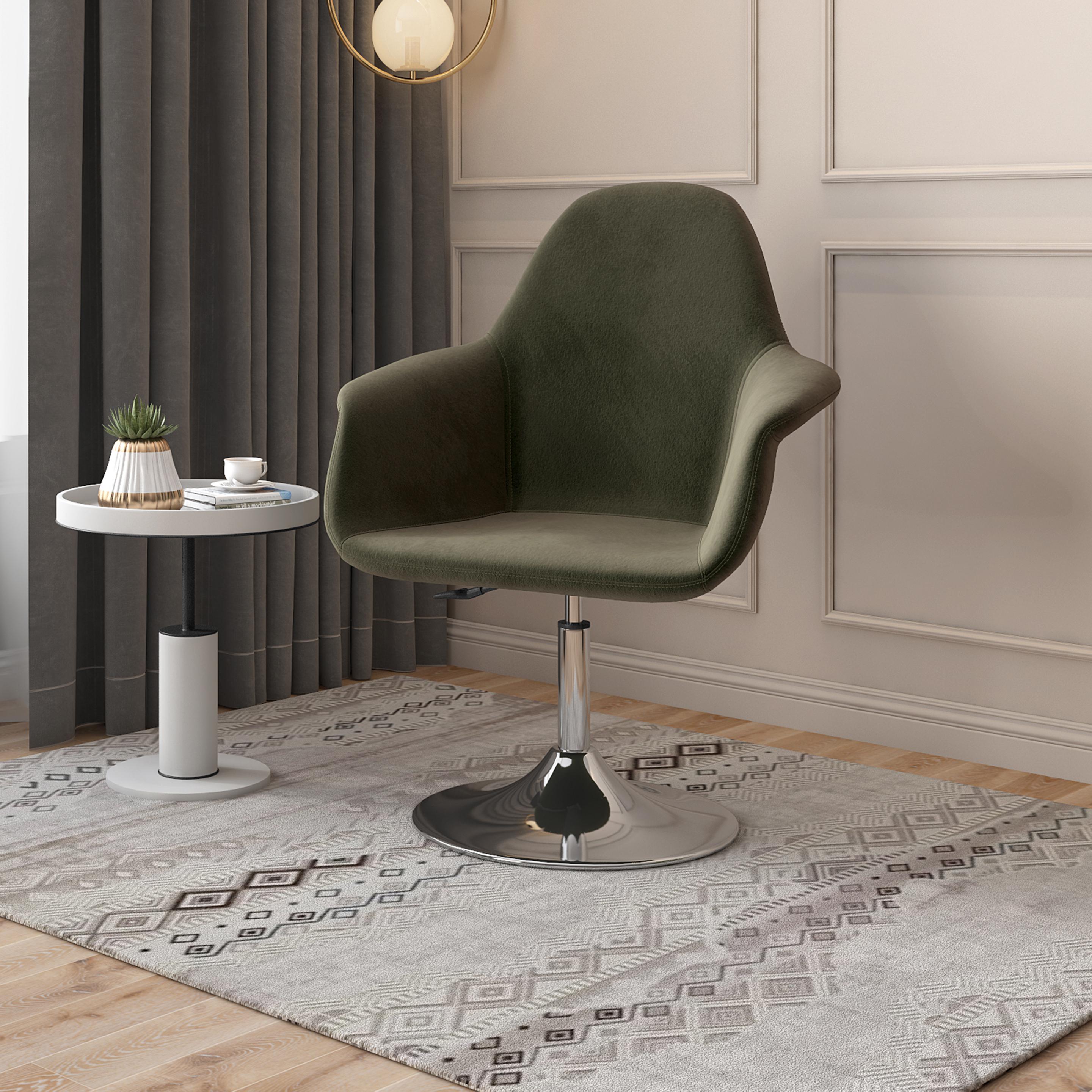 Emberly Velvet Lounge Chair in Jade Green