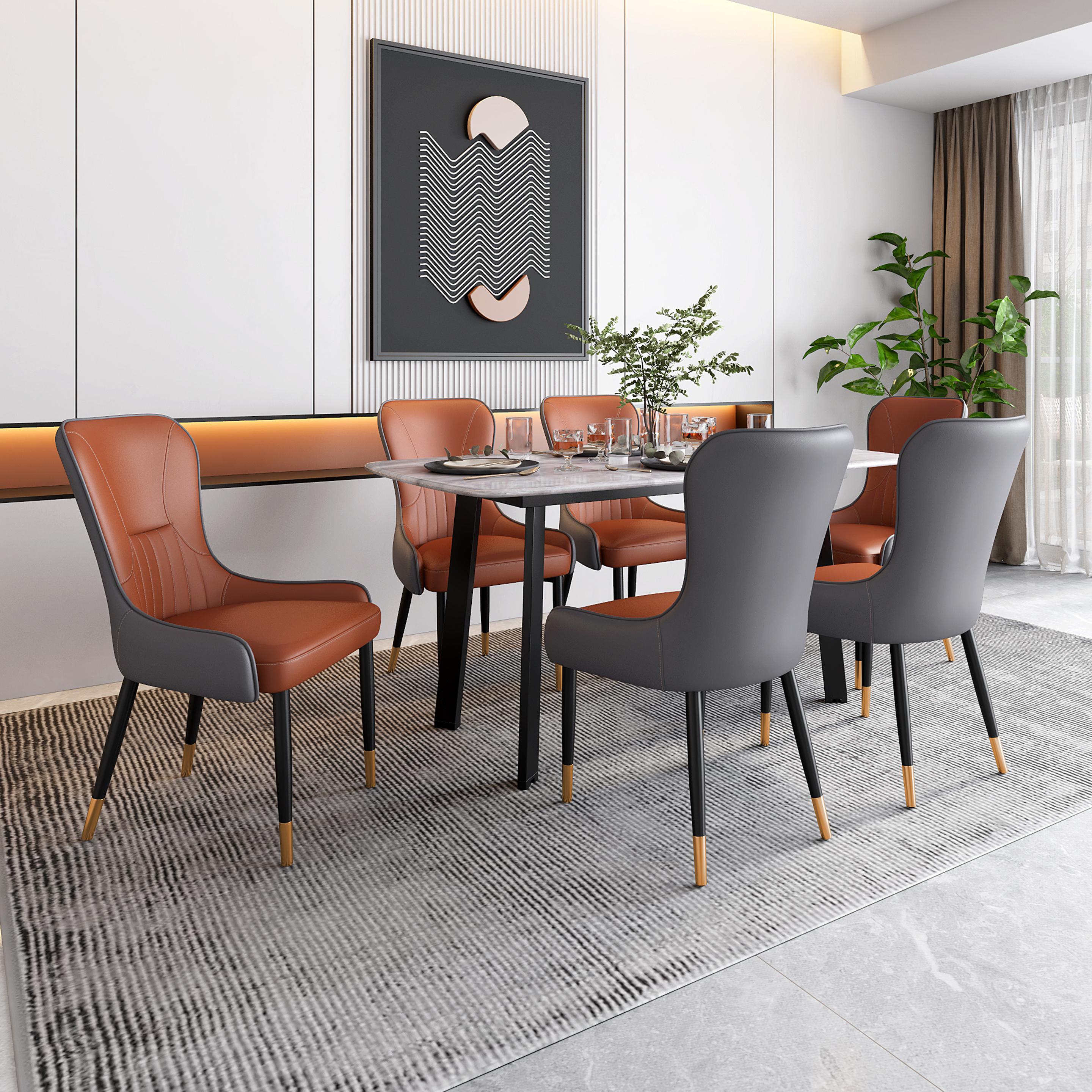 Alaska Natural Stone 6 Seater Dining Set in Marble Finish