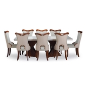 Elanor Marble Top 8 Seater Dining Set in Two Tone