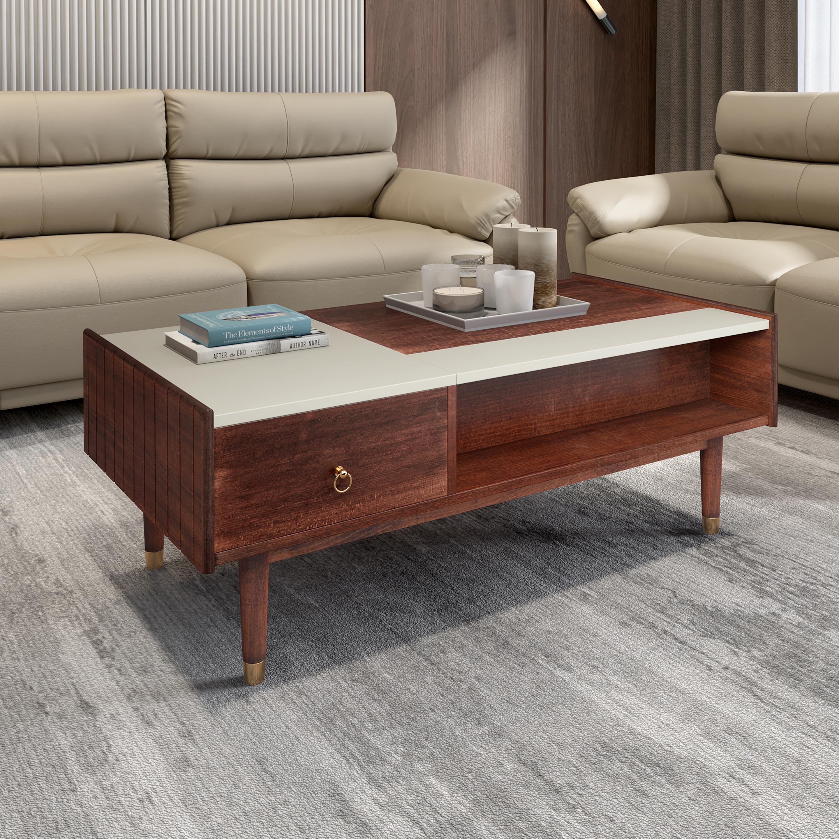 Mcmillan Veneer Lift Top Coffee Table in Dark Oak