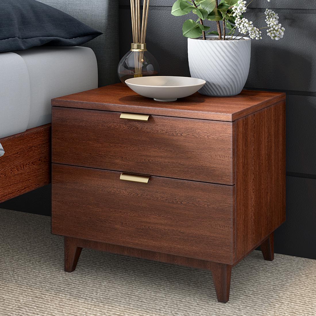 Garren Bed Side Table in Dark Oak Finish