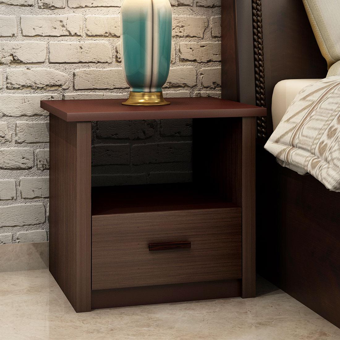 Nina Bed Side Table in Dark Cherry Finish