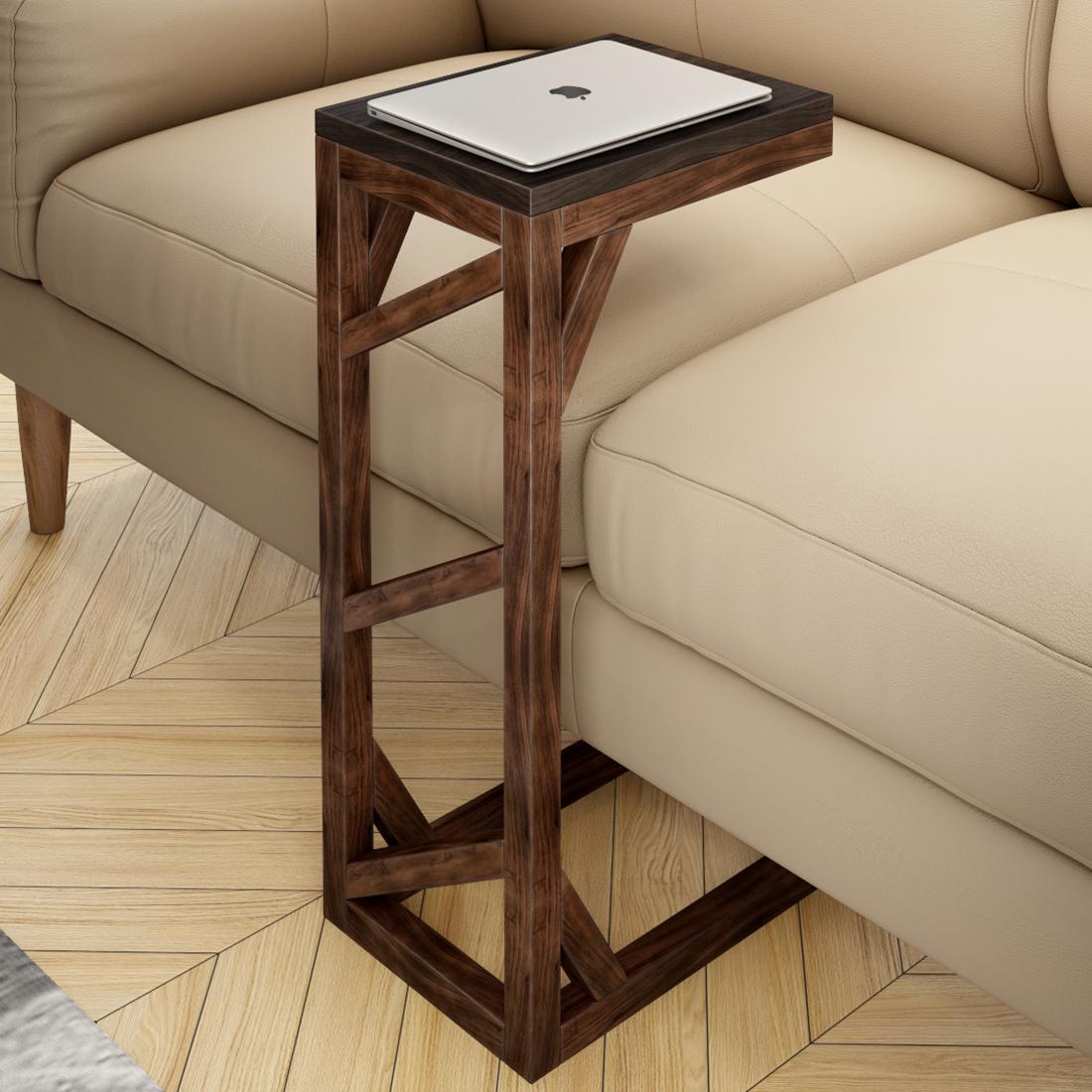 Pole Solid Wood - C Shape Side Table