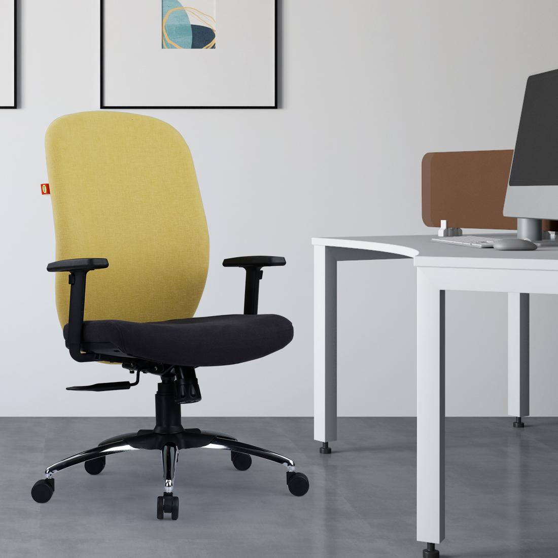 Buy Starry Yellow Fabric Medium Back Office Chair Online Durian