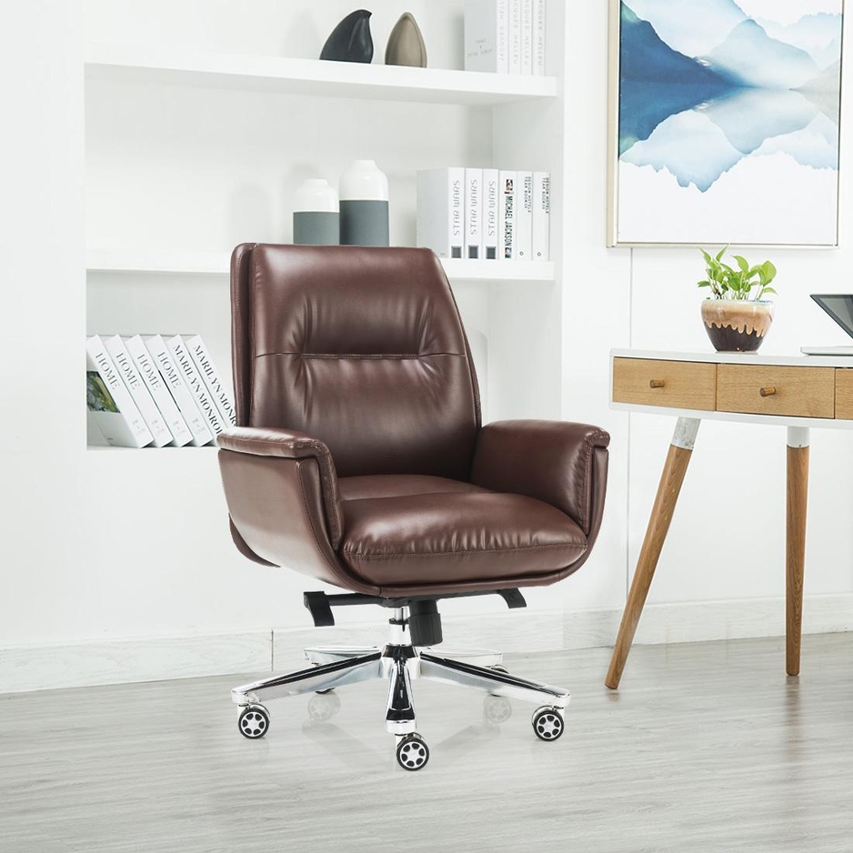 Lincoln Leatherette - Low Back Chair in Brown