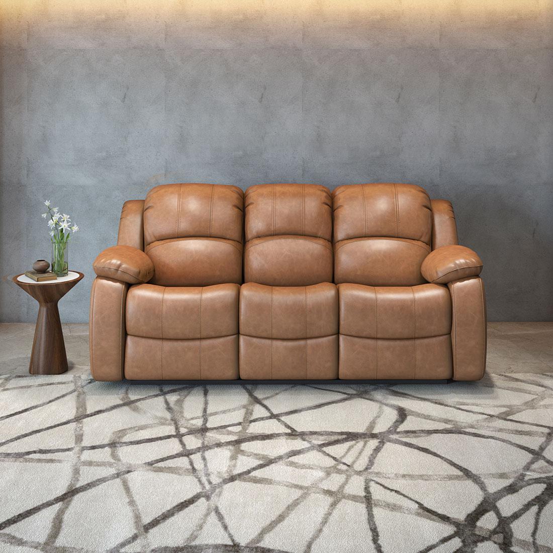 Marco Nappa Leather 3 Seater Manual Recliner