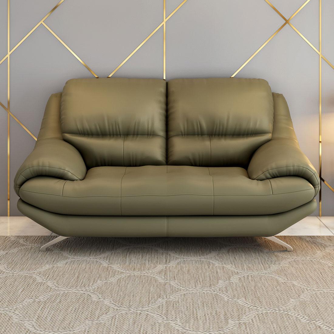 Buy Clarkson Leatherette 2 Seater Olive Green Sofa Online At Durian