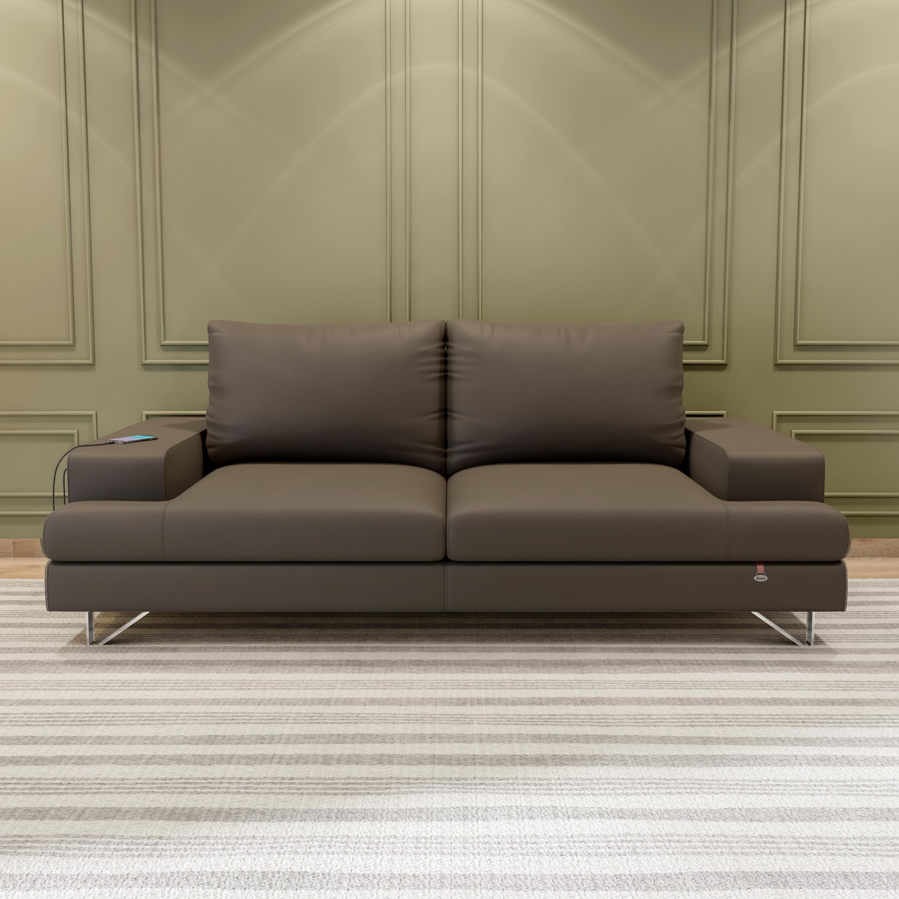 Benjamin Leatherette -  3 Seater Sofa in Ash Grey