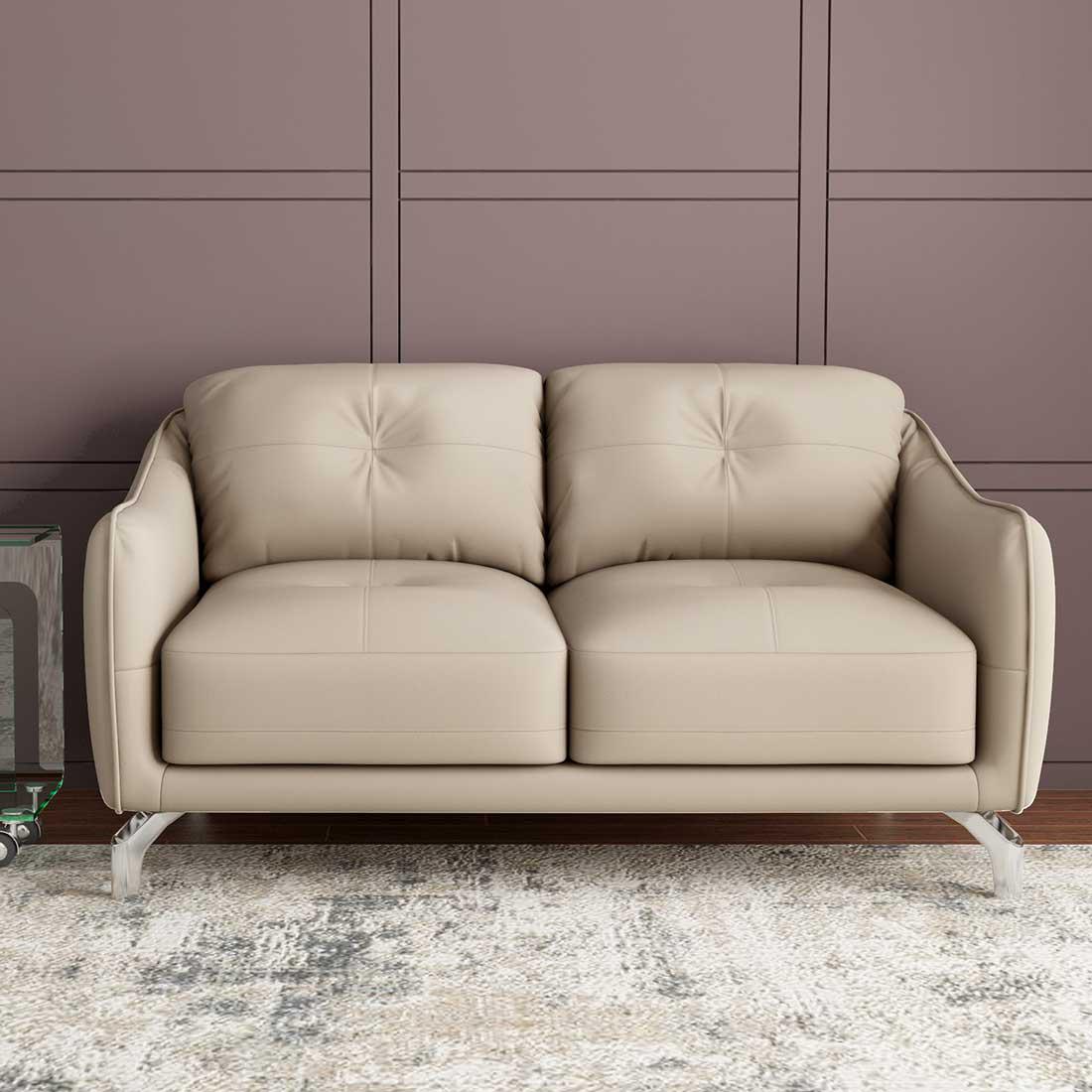 Skyler Leather - 2 Seater Sofa in Mushroom Brown